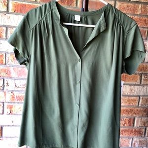 OLD NAVY Button down green blouse